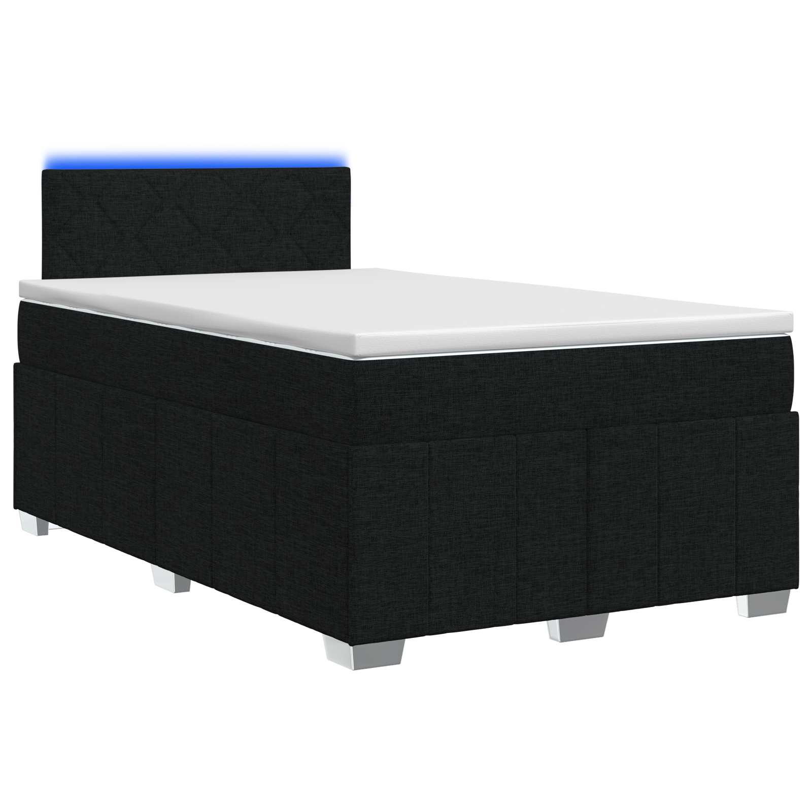 Κρεβάτι box spring με στρώμα Μαύρο 120 x 190 cm Ύφασμα