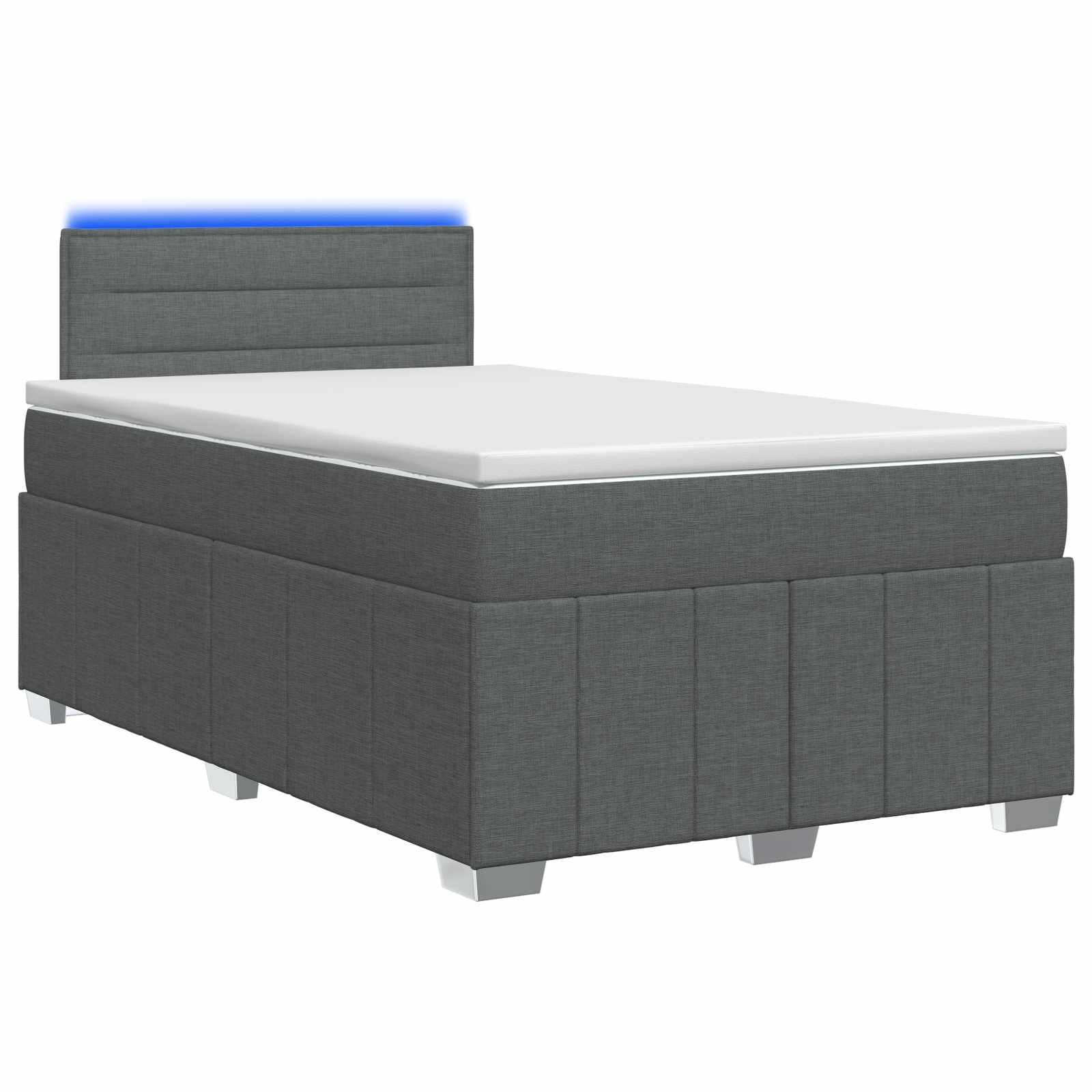 Κρεβάτι box spring με στρώμα Σκούρο Γκρι 120 x 200 cm Ύφασμα