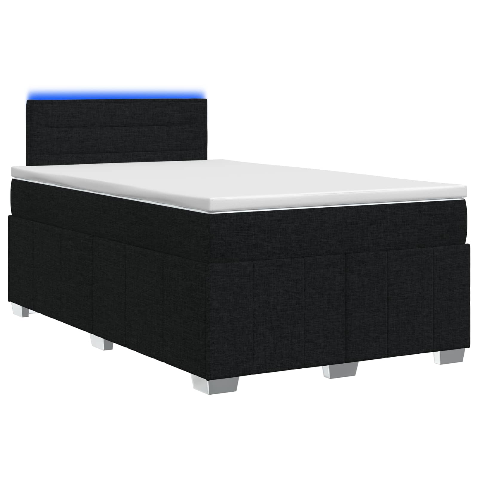 Κρεβάτι box spring με στρώμα Μαύρο 120 x 200 cm Ύφασμα