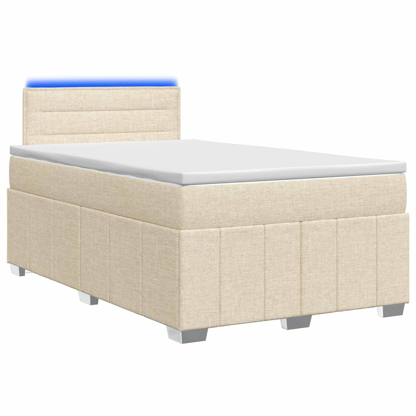 Κρεβάτι box spring με στρώμα Κρεμ 120 x 200 cm Ύφασμα - Pakobazaar