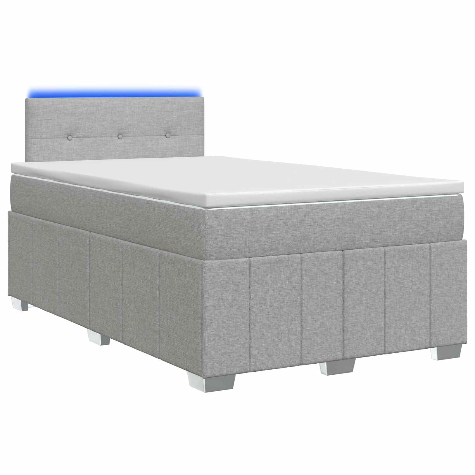 Κρεβάτι box spring με στρώμα Ανοιχτό γκρι 120 x 200 cm Ύφασμα - Pakobazaar