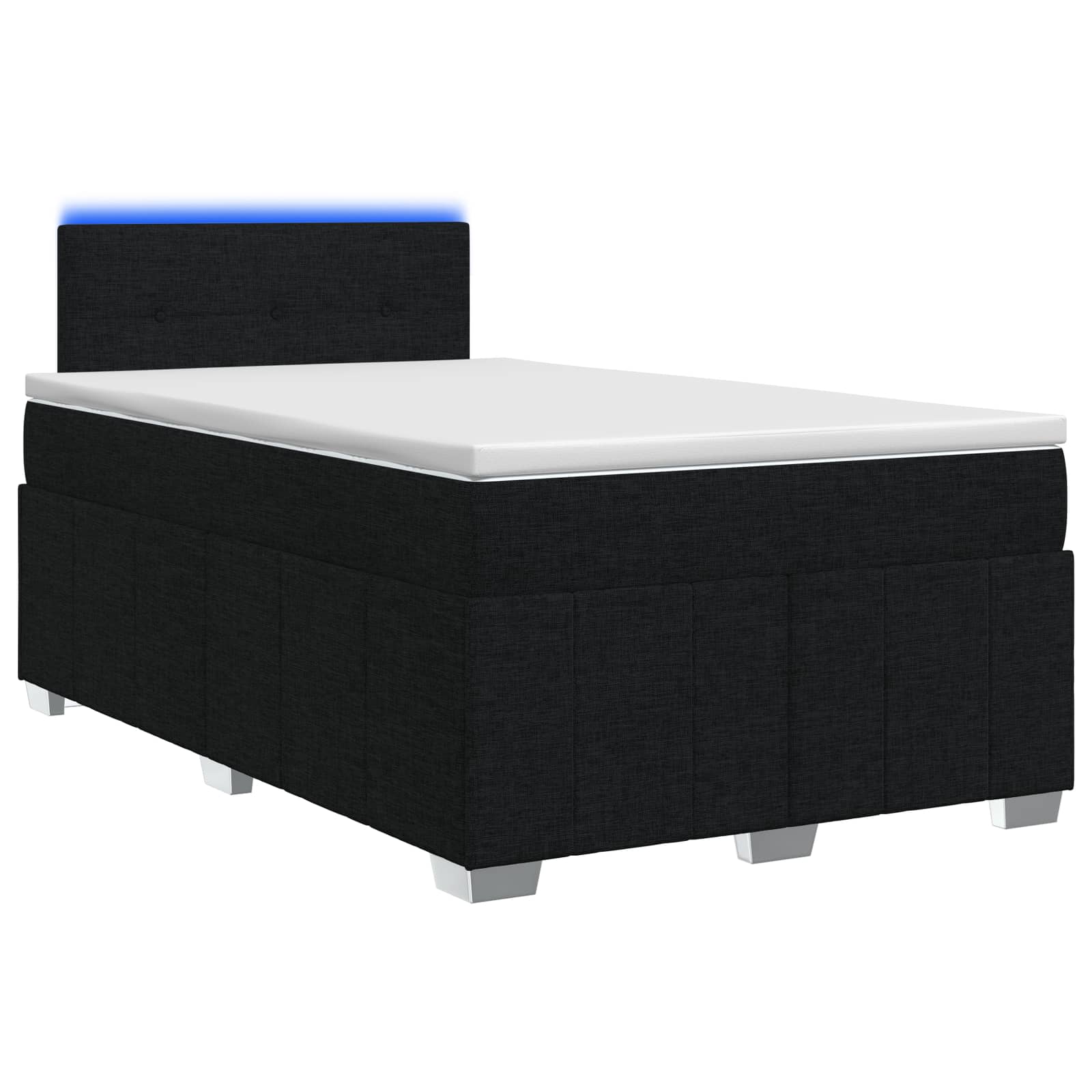 Κρεβάτι box spring με στρώμα Μαύρο 120 x 200 cm Ύφασμα