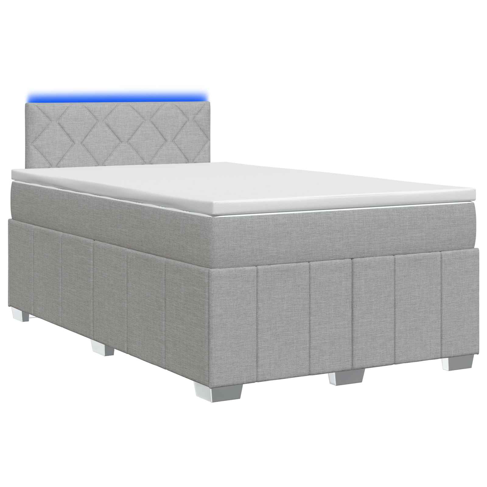 Κρεβάτι box spring με στρώμα Ανοιχτό γκρι 120 x 200 cm Ύφασμα