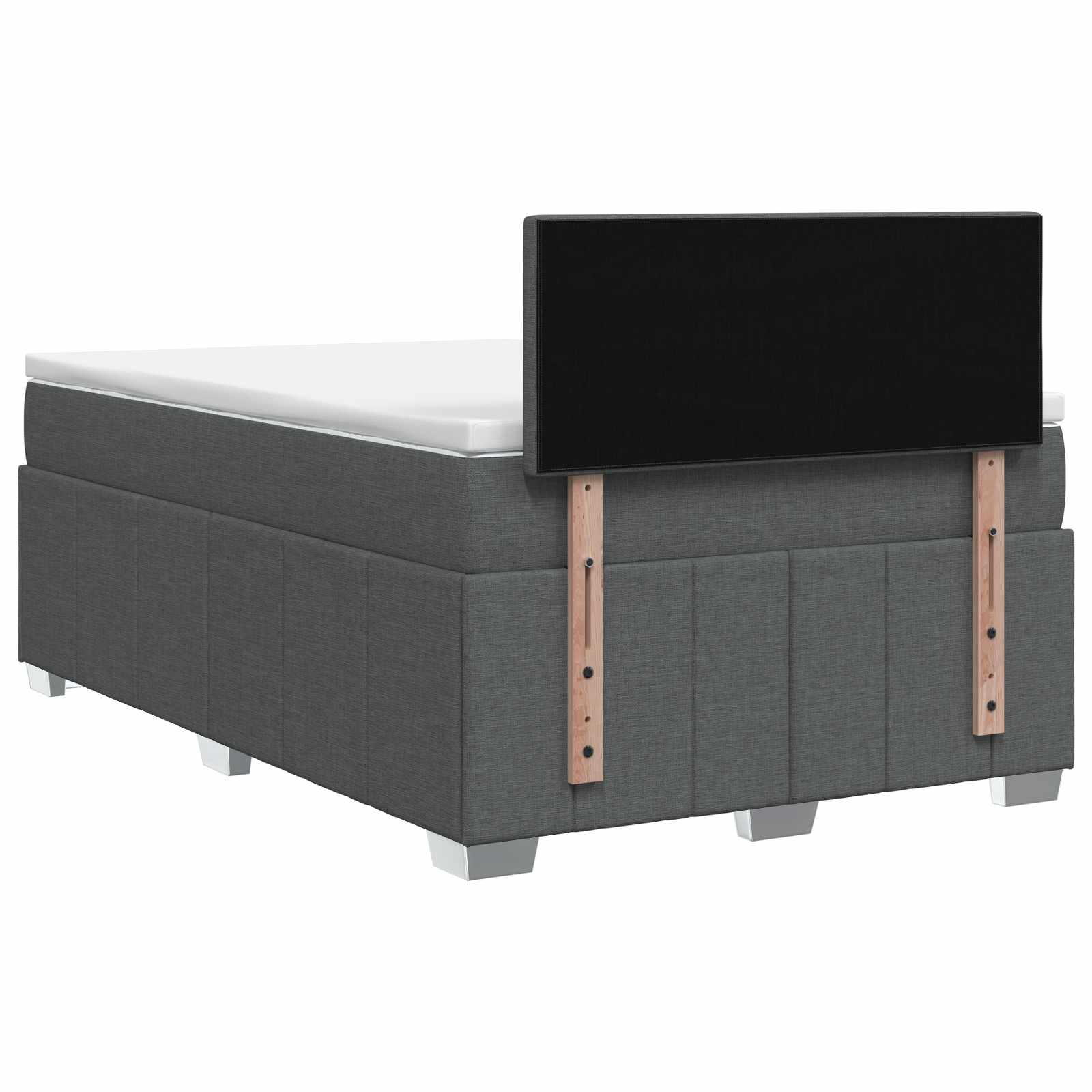 Κρεβάτι box spring με στρώμα Σκούρο Γκρι 120 x 200 cm Ύφασμα