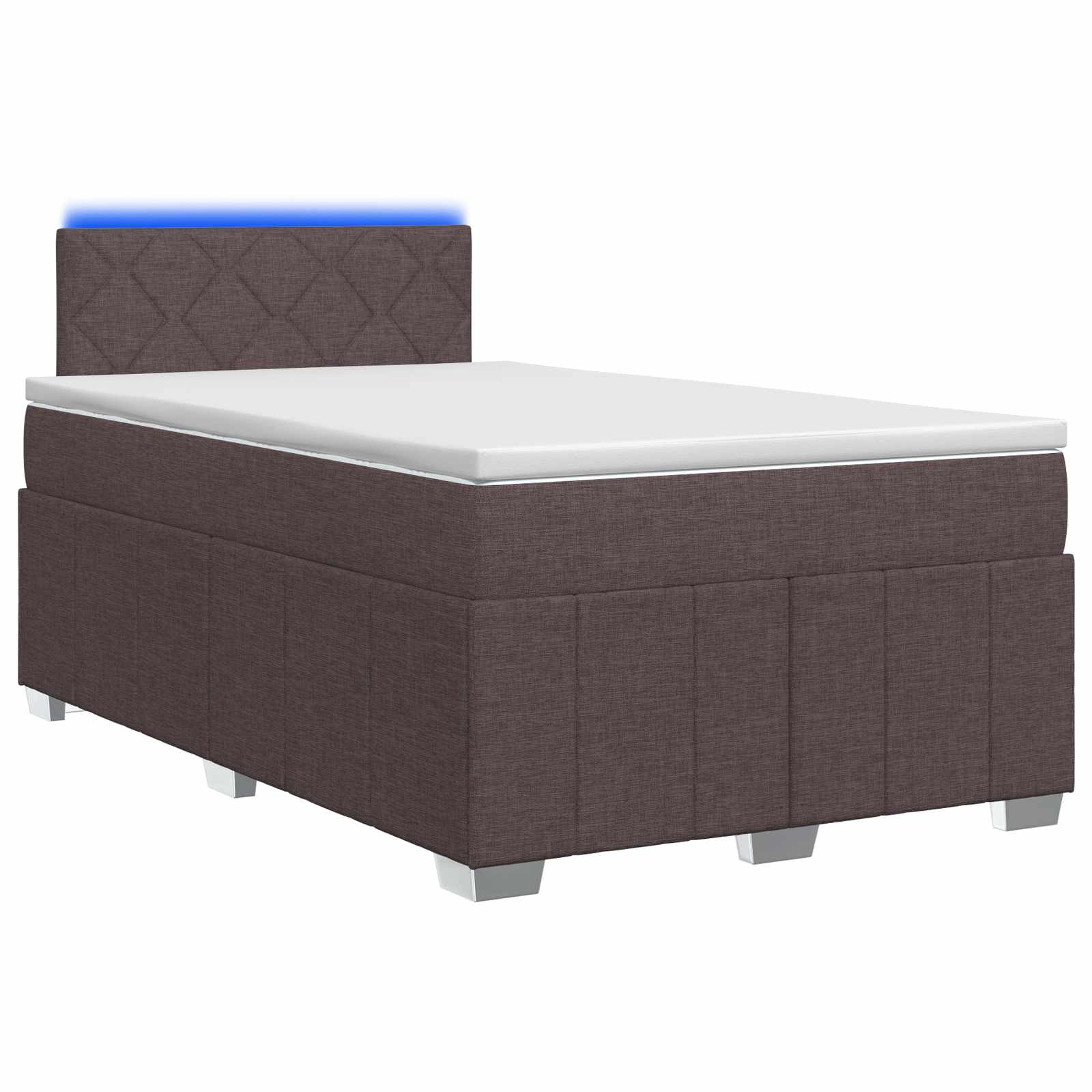 Κρεβάτι box spring με στρώμα Σκούρο Καφέ 120 x 200 cm Ύφασμα - Pakobazaar