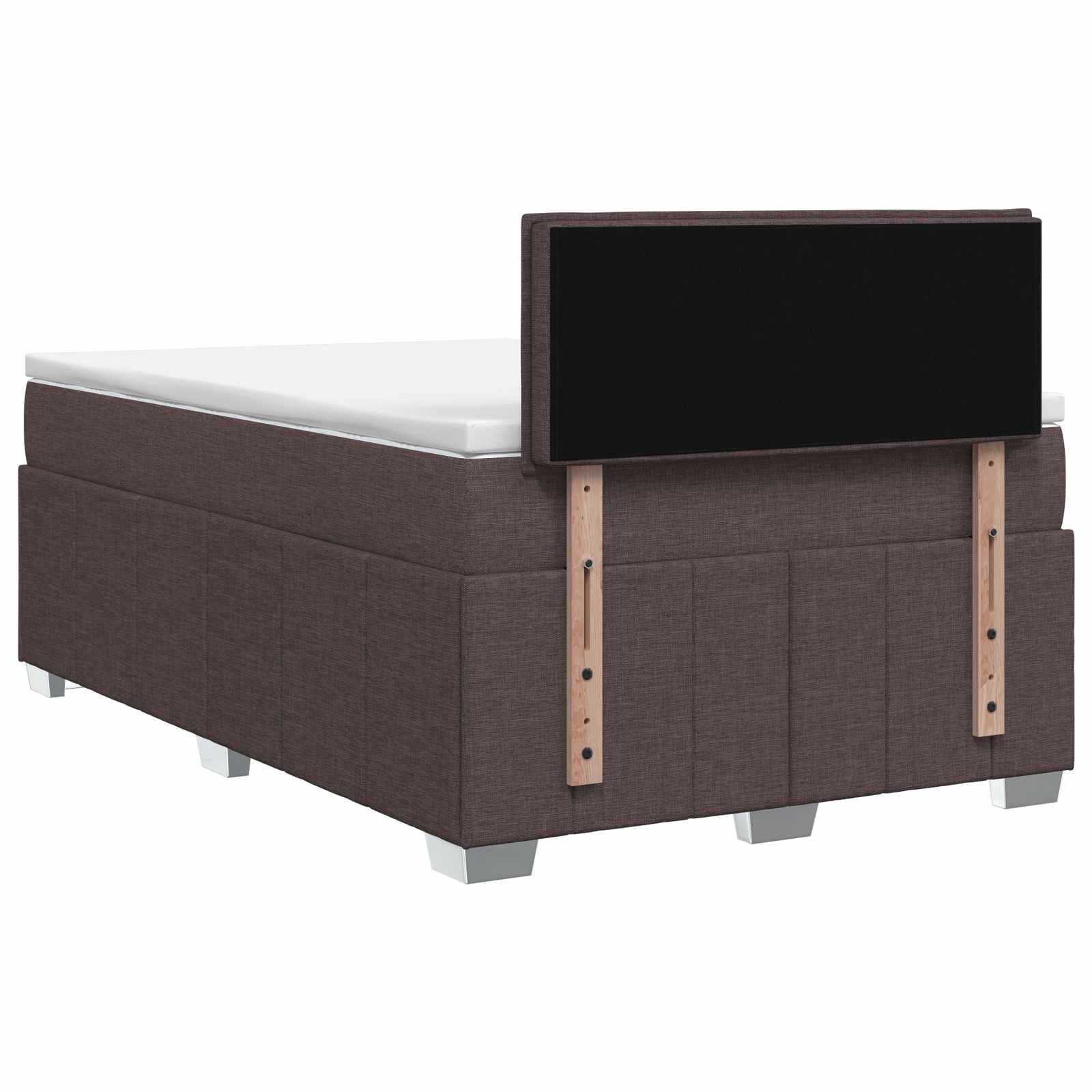 Κρεβάτι box spring με στρώμα Σκούρο Καφέ 120 x 200 cm Ύφασμα - Pakobazaar