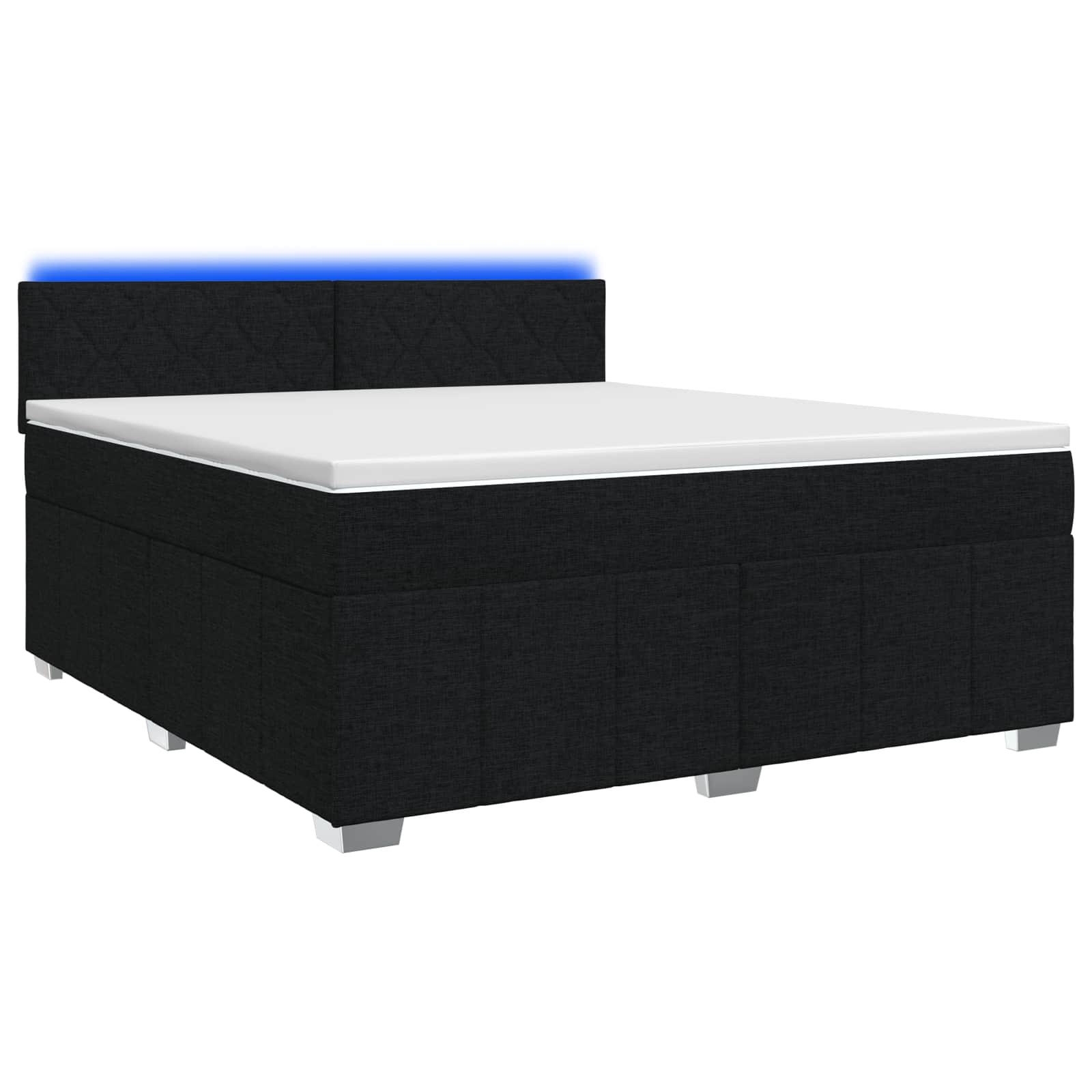 Κρεβάτι box spring με στρώμα Μαύρο 140 x 190 cm Ύφασμα