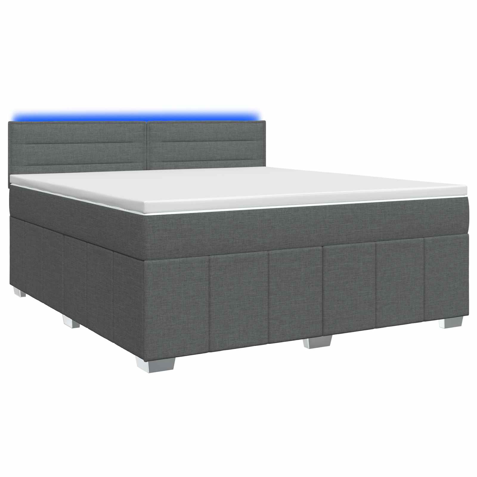 Κρεβάτι box spring με στρώμα Σκούρο Γκρι 140 x 200 cm Ύφασμα