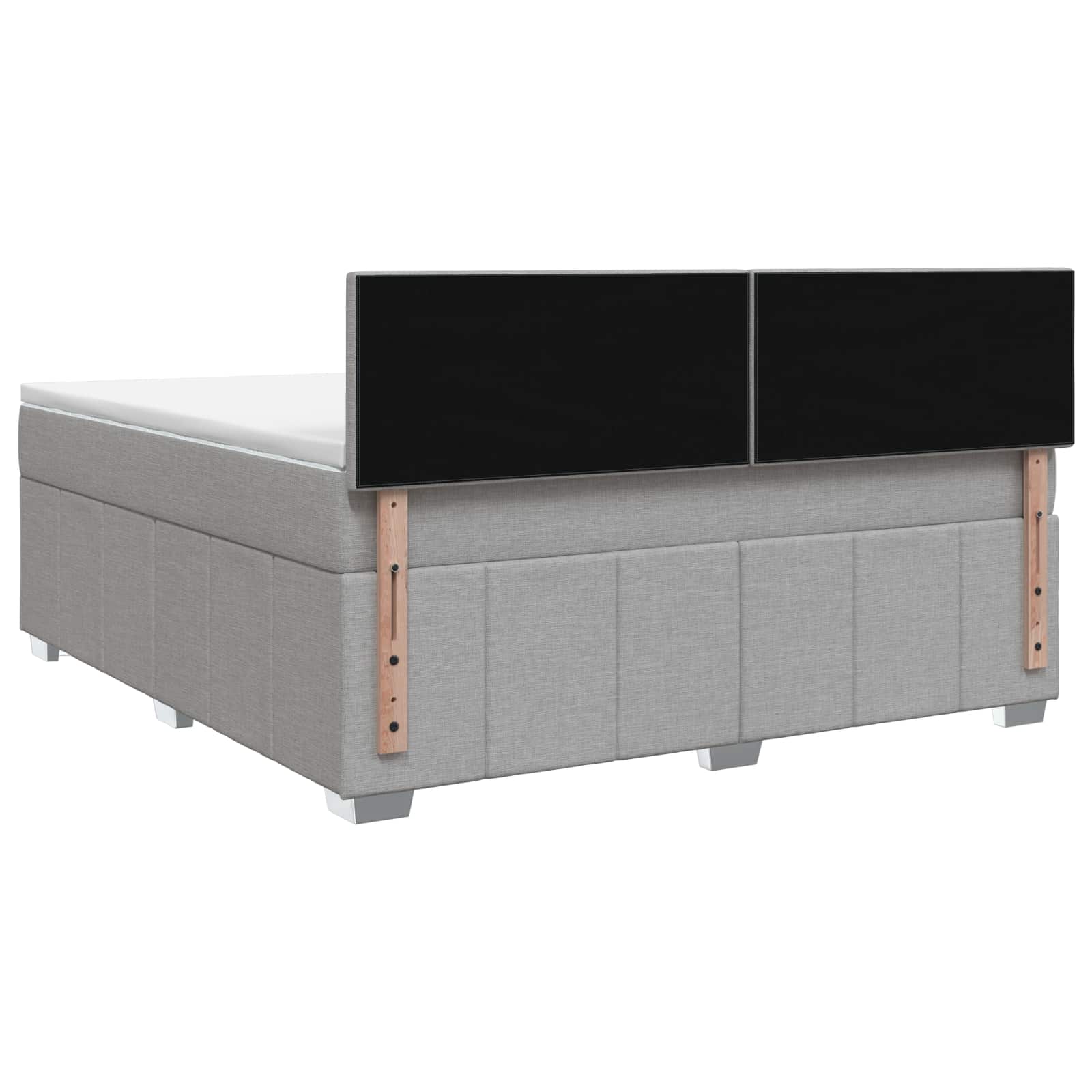 Κρεβάτι box spring με στρώμα Ανοιχτό γκρι 140 x 200 cm Ύφασμα - Pakobazaar