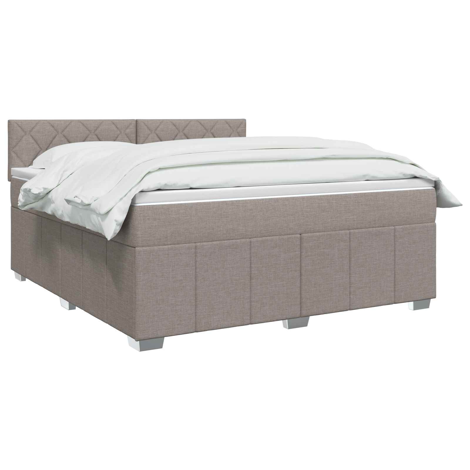 Κρεβάτι box spring με στρώμα Taupe 140 x 200 cm Ύφασμα