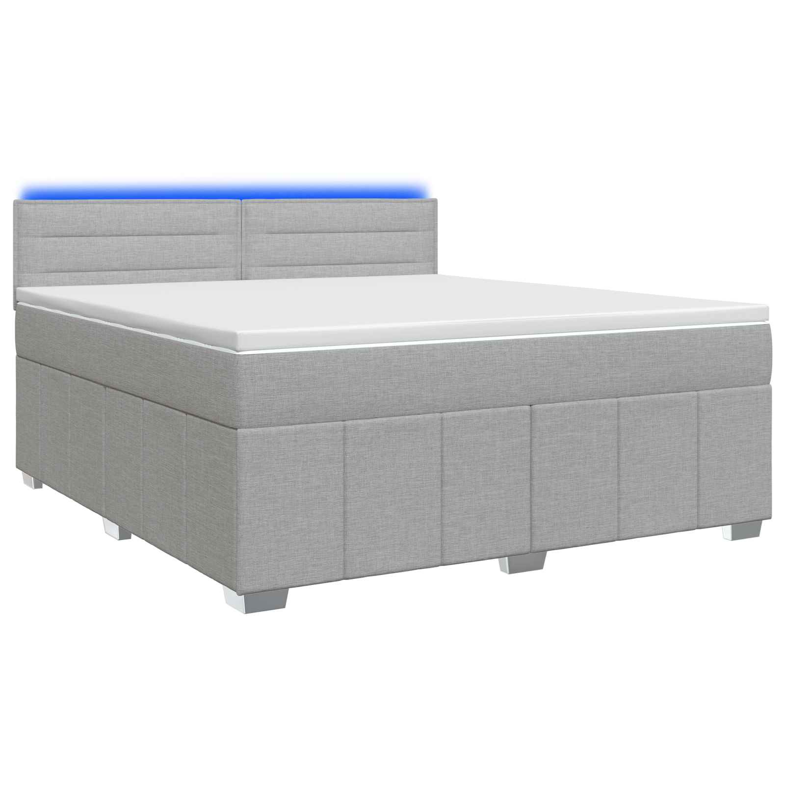 Κρεβάτι box spring με στρώμα Ανοιχτό γκρι 160 x 200 cm Ύφασμα