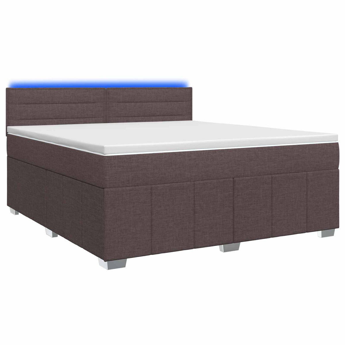 Κρεβάτι box spring με στρώμα Σκούρο Καφέ 160 x 200 cm Ύφασμα - Pakobazaar