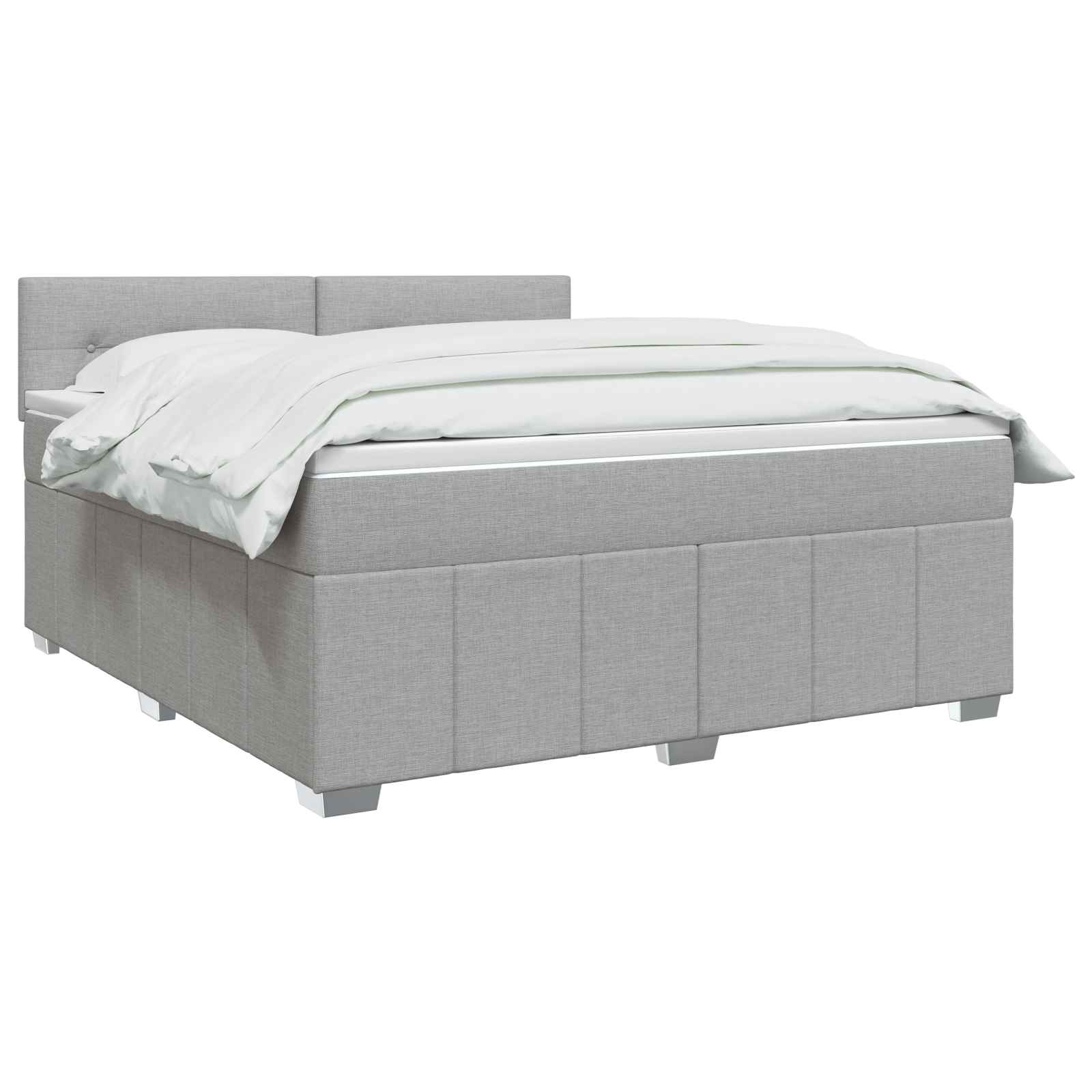 Κρεβάτι box spring με στρώμα Ανοιχτό γκρι 160 x 200 cm Ύφασμα