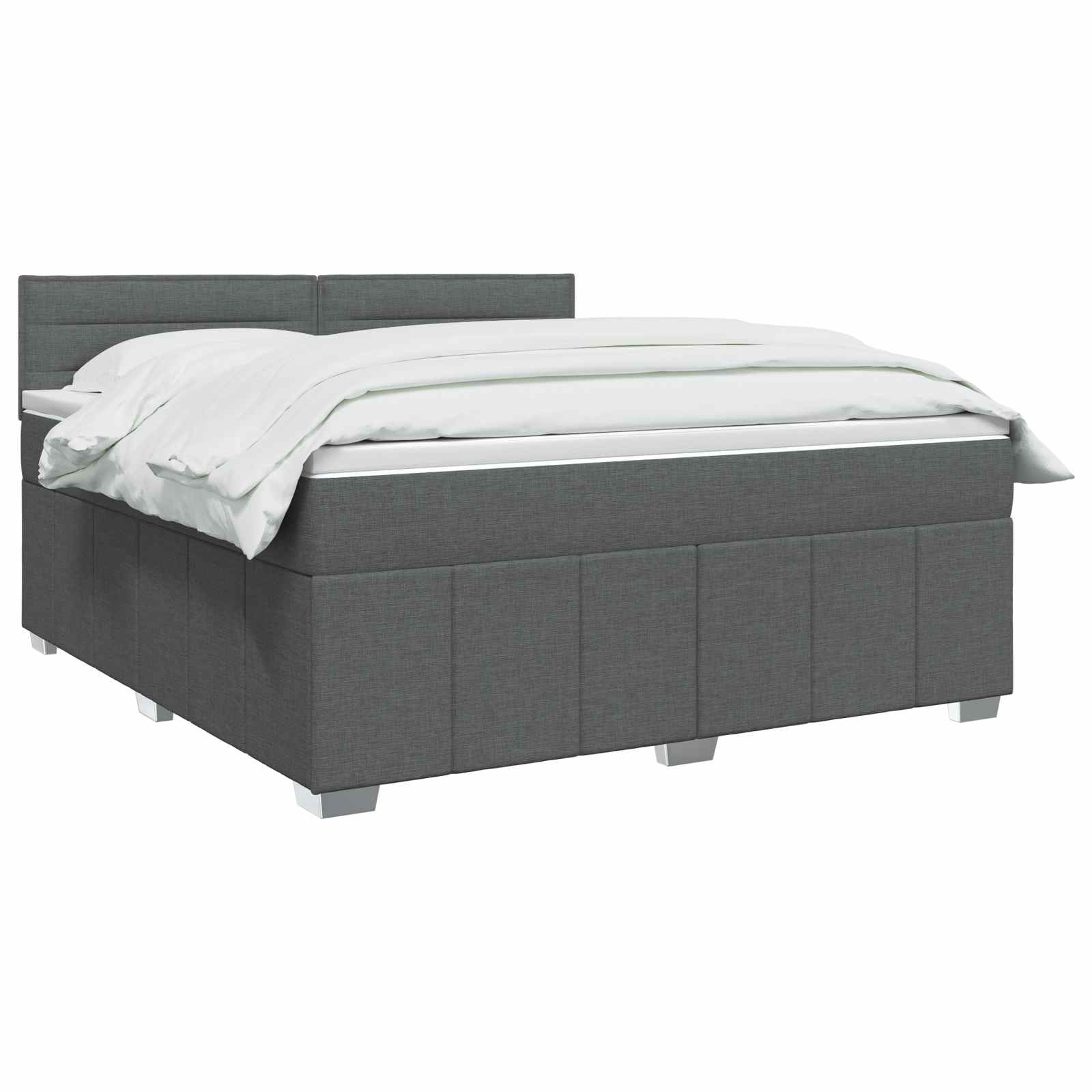 Κρεβάτι box spring με στρώμα Σκούρο Γκρι 180 x 200 cm Ύφασμα