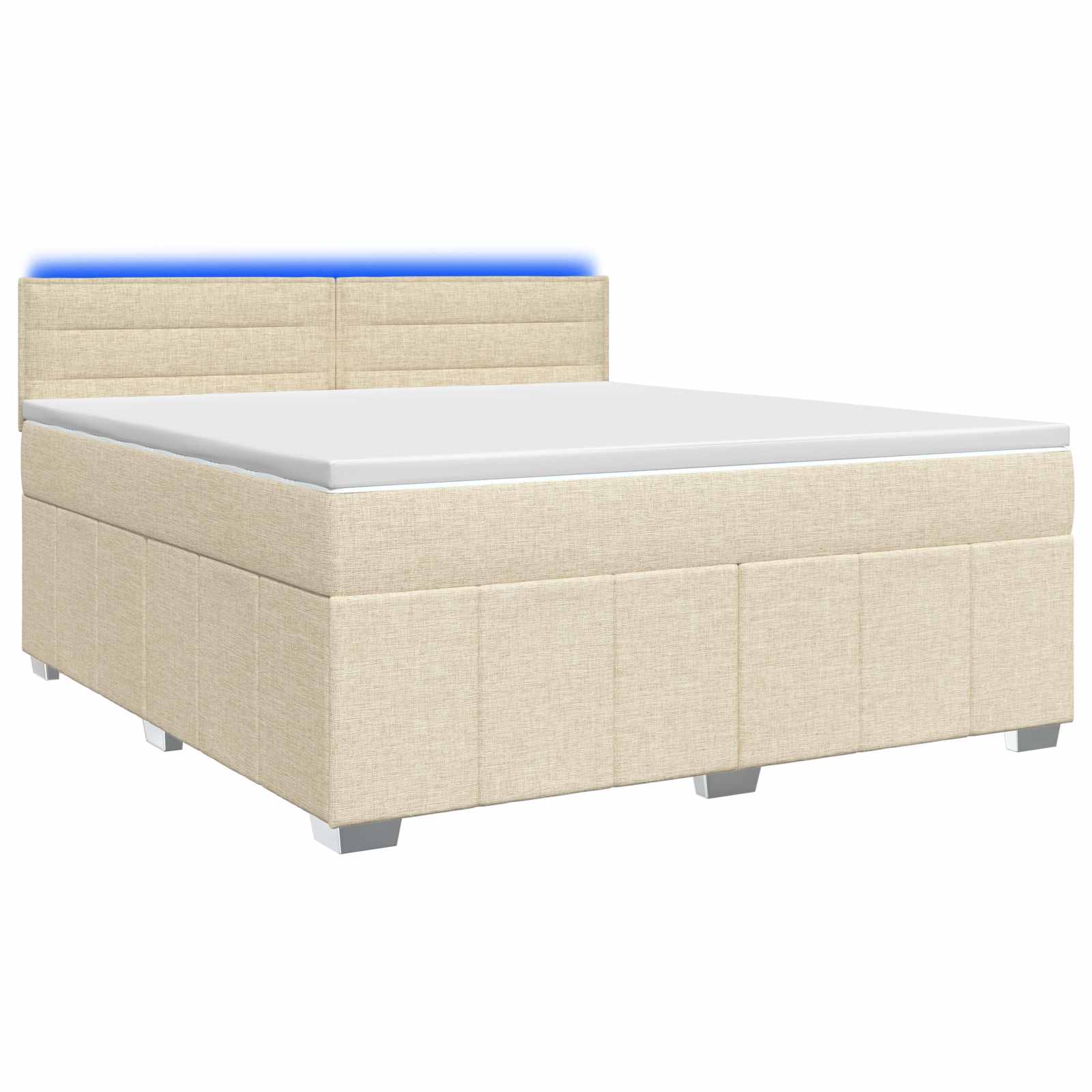 Κρεβάτι box spring με στρώμα Κρεμ 180 x 200 cm Ύφασμα - Pakobazaar