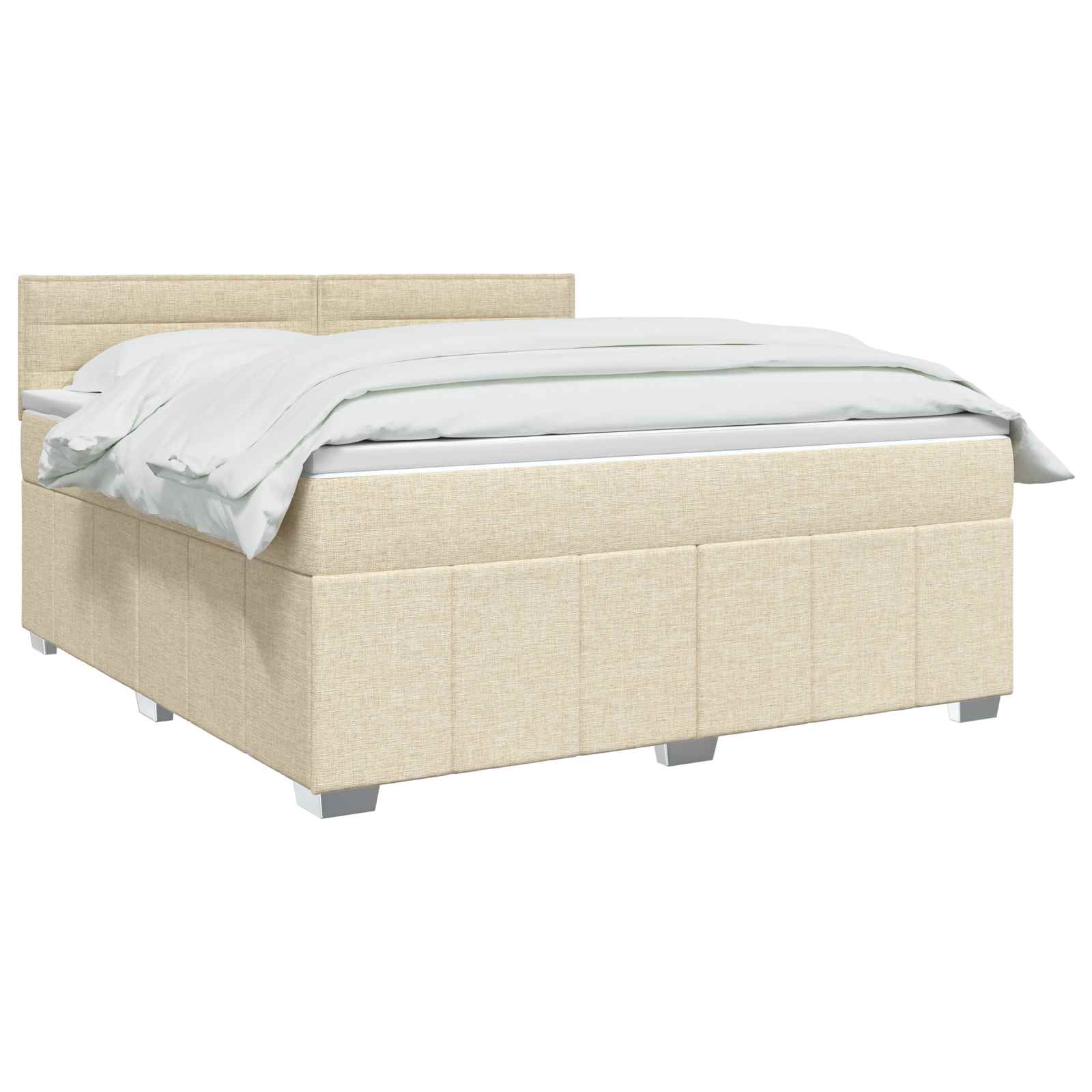 Κρεβάτι box spring με στρώμα Κρεμ 180 x 200 cm Ύφασμα - Pakobazaar