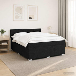 Κρεβάτι box spring με στρώμα Μαύρο 140 x 200 cm Ύφασμα - Pakobazaar
