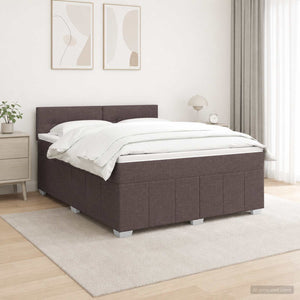Κρεβάτι box spring με στρώμα Σκούρο Καφέ 180 x 200 cm Ύφασμα - Pakobazaar