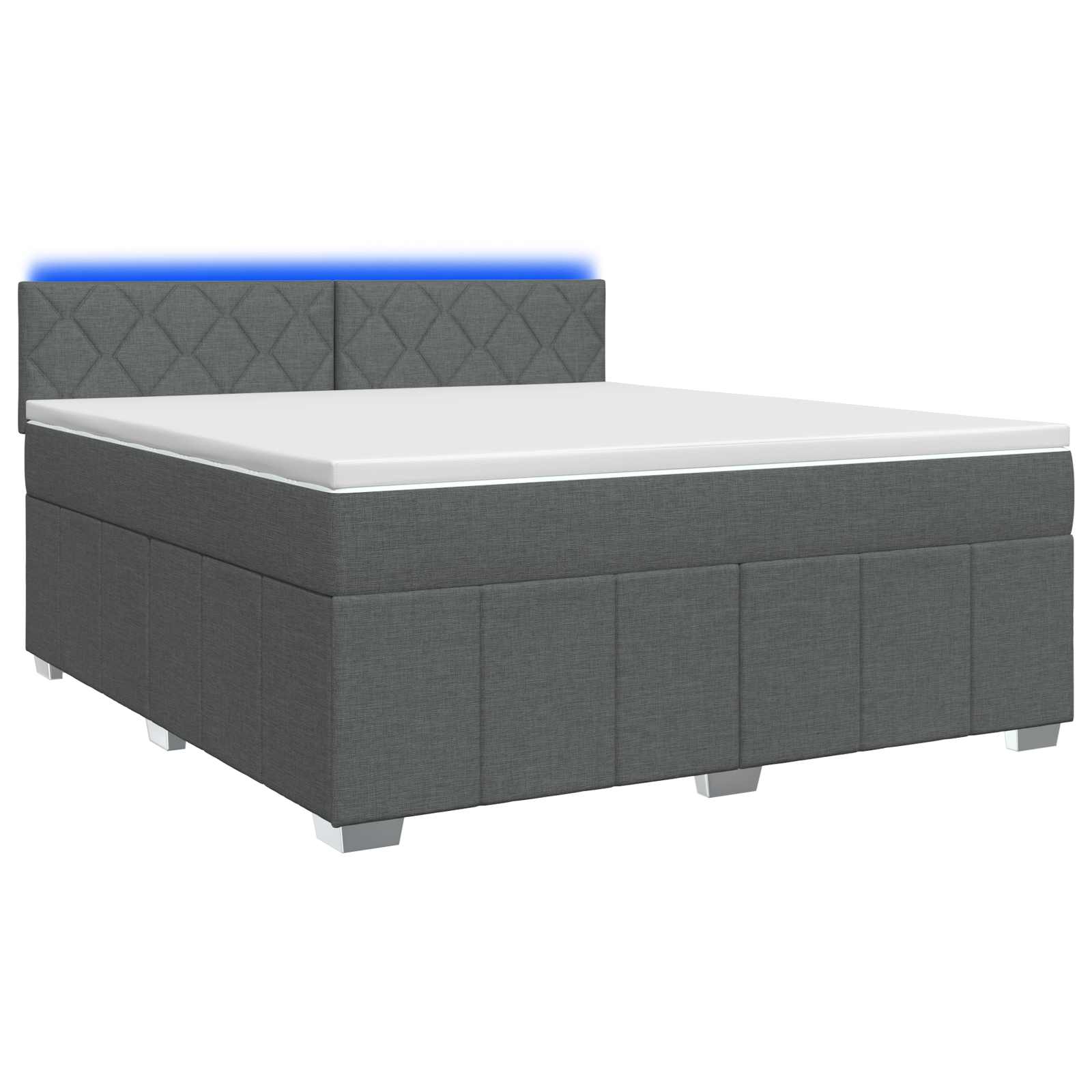 Κρεβάτι box spring με στρώμα Σκούρο Γκρι 180 x 200 cm Ύφασμα - Pakobazaar