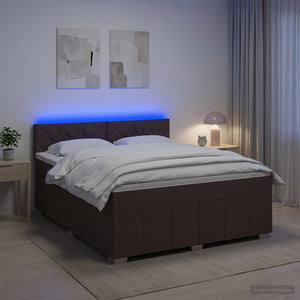Κρεβάτι box spring με στρώμα Σκούρο Καφέ 140 x 200 cm Ύφασμα