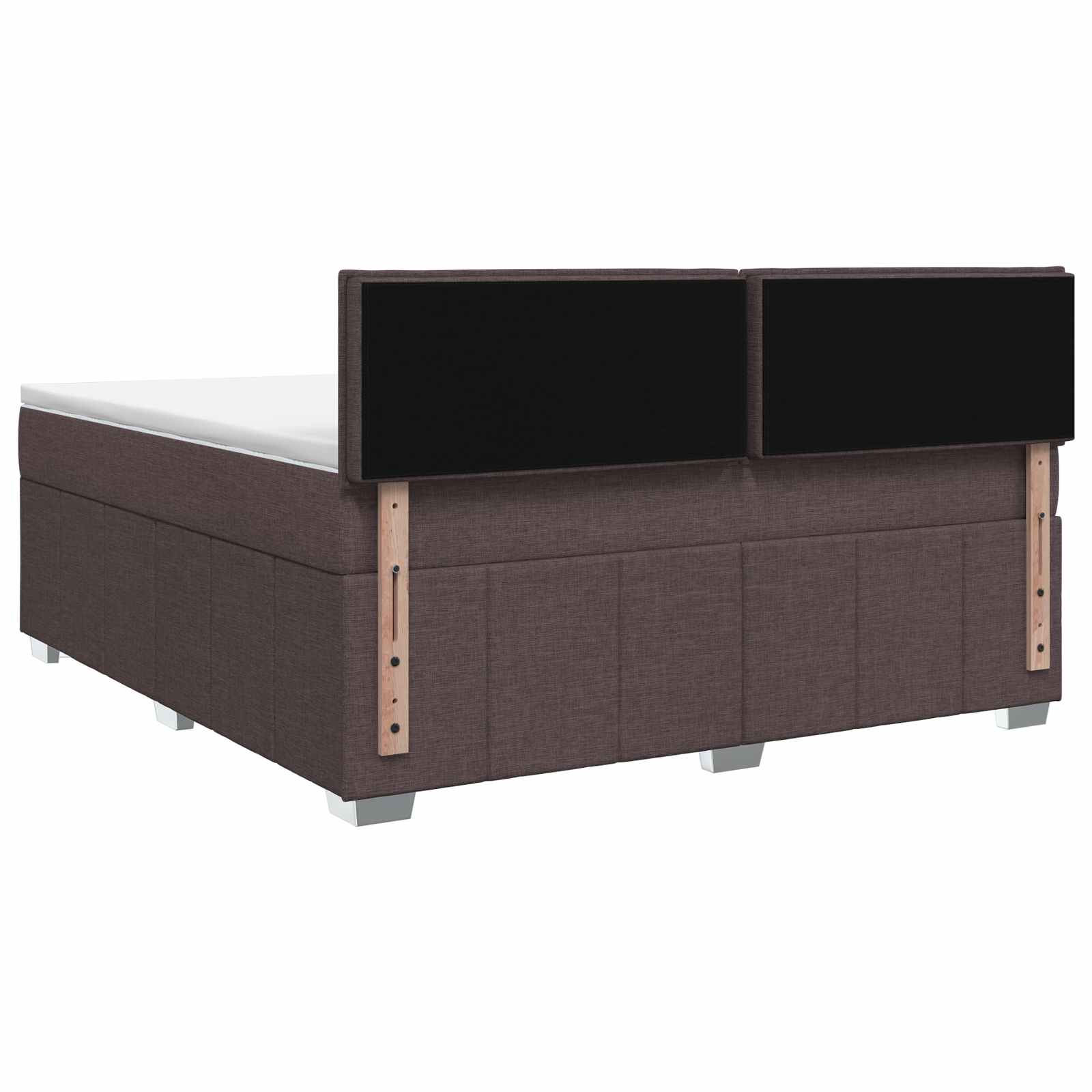 Κρεβάτι box spring με στρώμα Σκούρο Καφέ 180 x 200 cm Ύφασμα - Pakobazaar