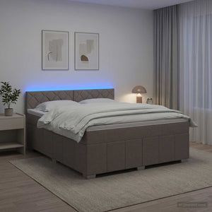 Κρεβάτι box spring με στρώμα Taupe 180 x 200 cm Ύφασμα - Pakobazaar