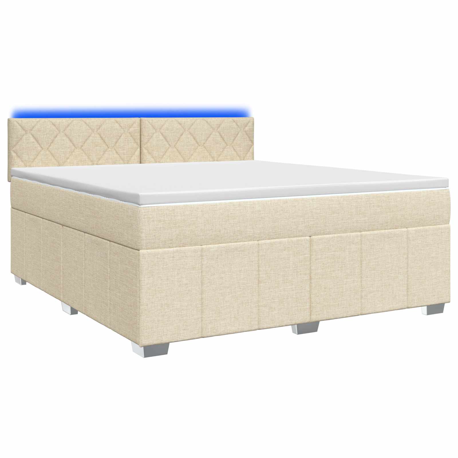 Κρεβάτι box spring με στρώμα Κρεμ 180 x 200 cm Ύφασμα - Pakobazaar