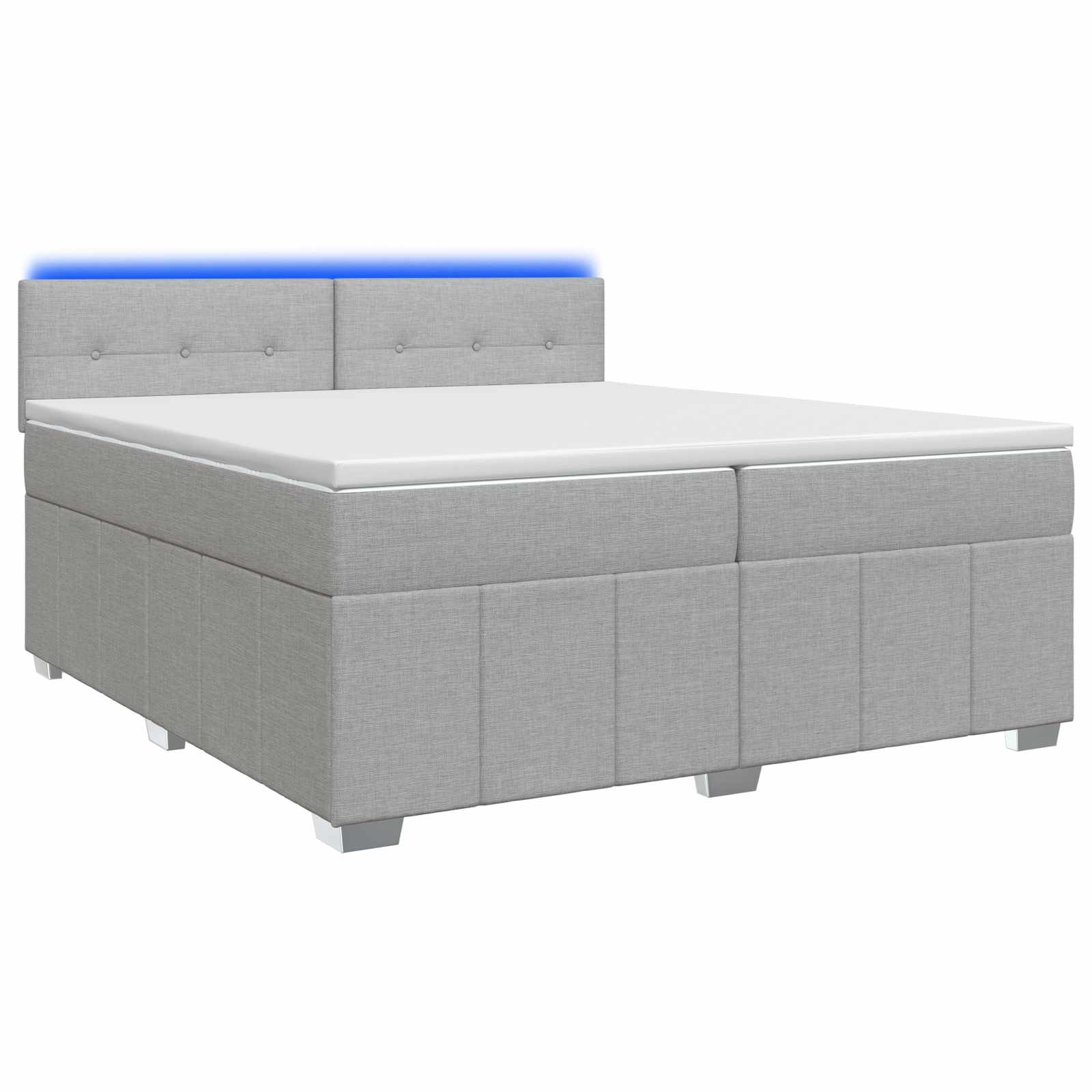Κρεβάτι box spring με στρώμα Ανοιχτό γκρι 200 x 200 cm Ύφασμα - Pakobazaar