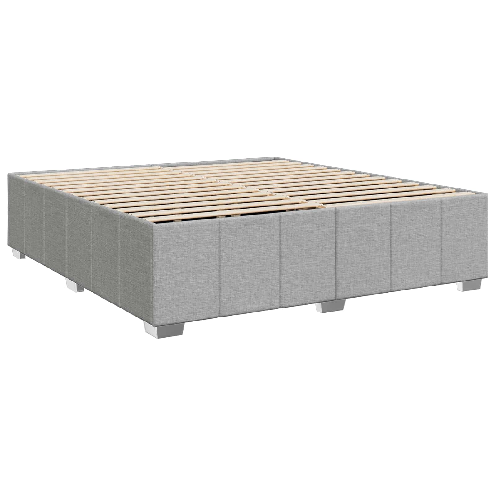 Κρεβάτι box spring με στρώμα Ανοιχτό γκρι 200 x 200 cm Ύφασμα - Pakobazaar