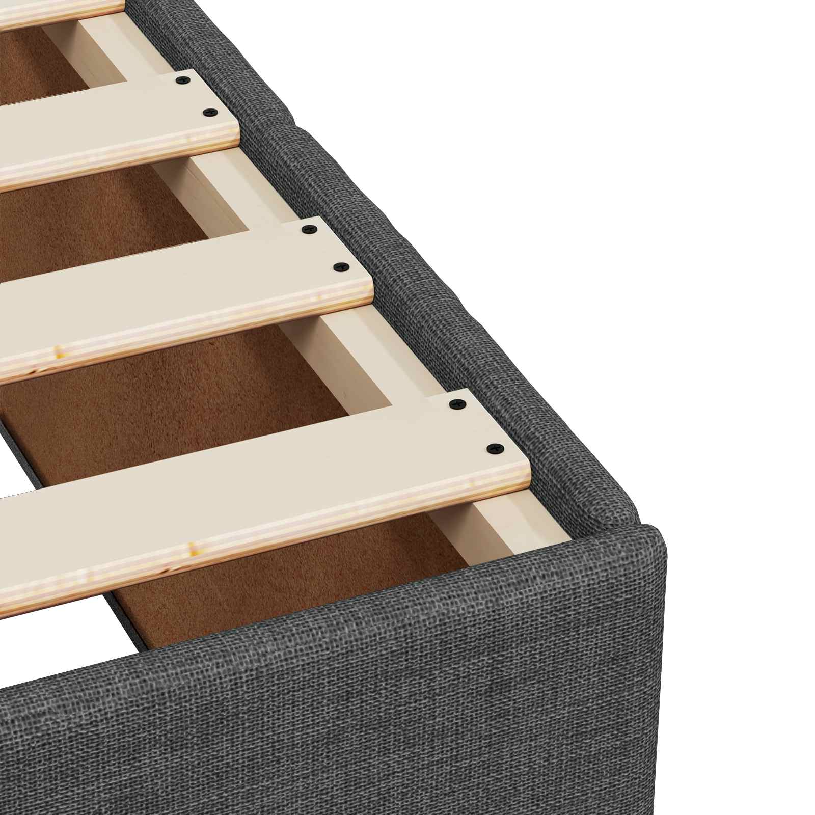 Κρεβάτι box spring με στρώμα Σκούρο Γκρι 200 x 200 cm Ύφασμα - Pakobazaar