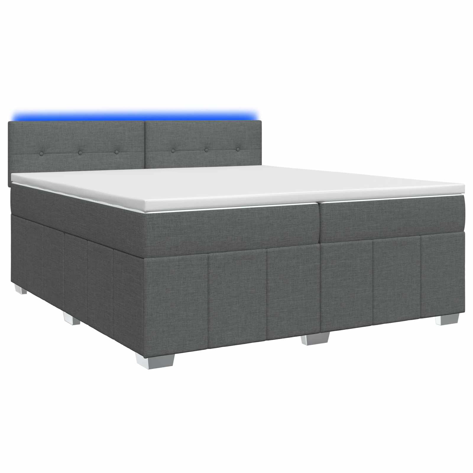 Κρεβάτι box spring με στρώμα Σκούρο Γκρι 200 x 200 cm Ύφασμα - Pakobazaar
