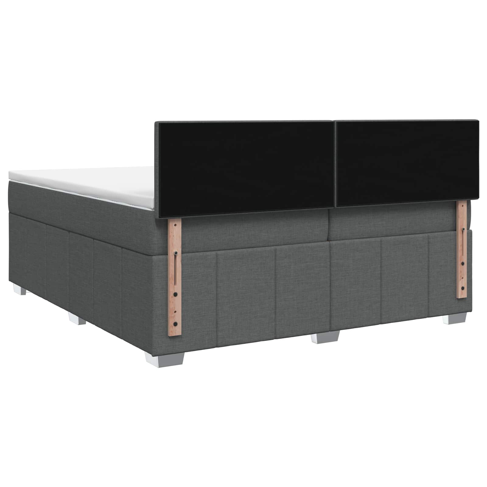 Κρεβάτι box spring με στρώμα Σκούρο Γκρι 200 x 200 cm Ύφασμα - Pakobazaar