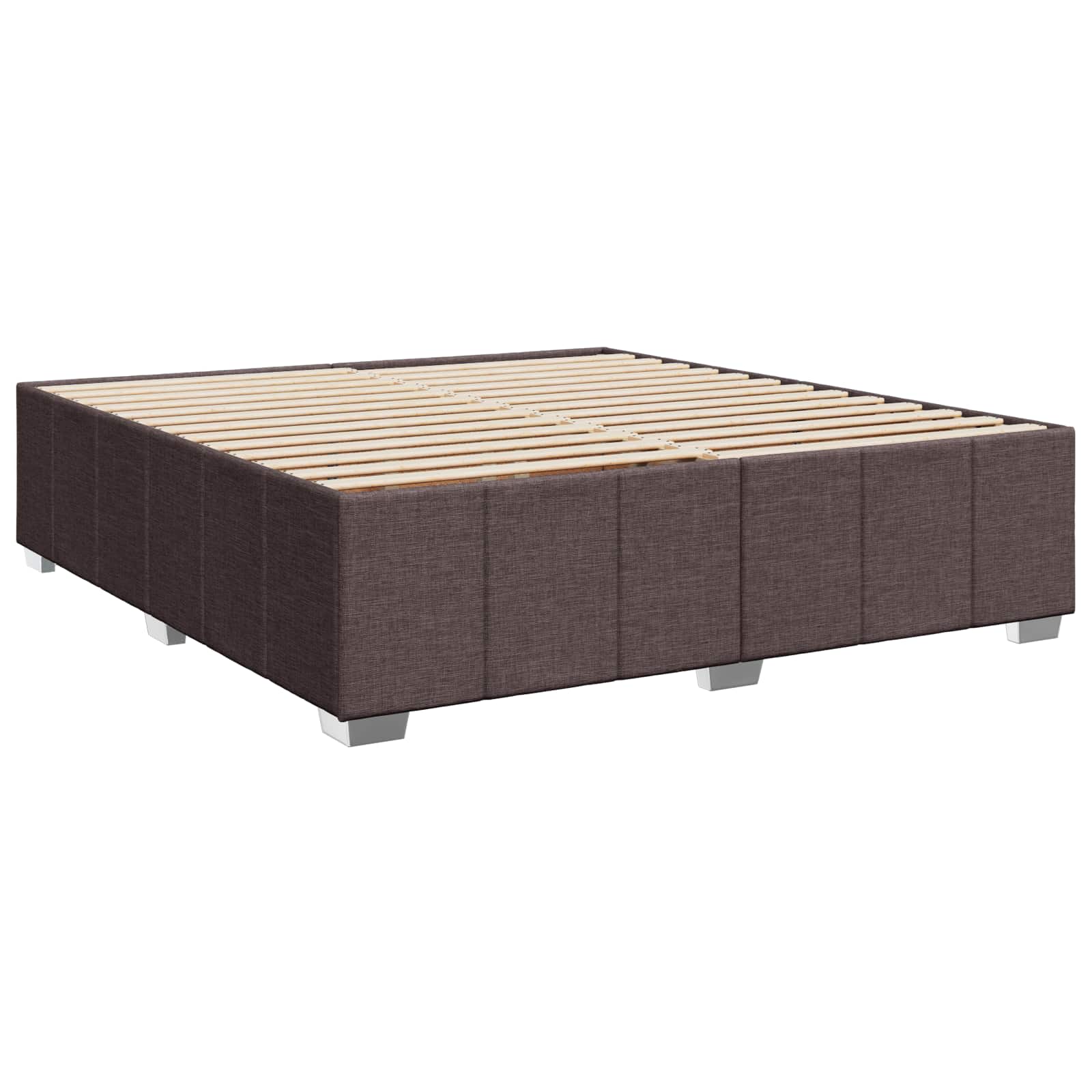 Κρεβάτι box spring με στρώμα Σκούρο Καφέ 200 x 200 cm Ύφασμα - Pakobazaar