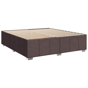 Κρεβάτι box spring με στρώμα Σκούρο Καφέ 200 x 200 cm Ύφασμα - Pakobazaar