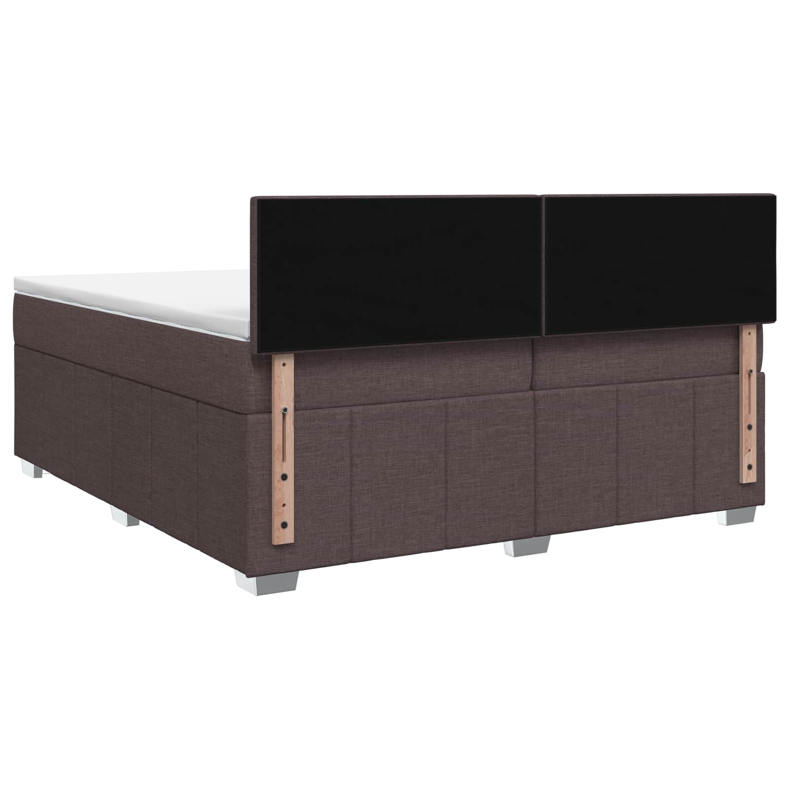 Κρεβάτι box spring με στρώμα Σκούρο Καφέ 200 x 200 cm Ύφασμα - Pakobazaar