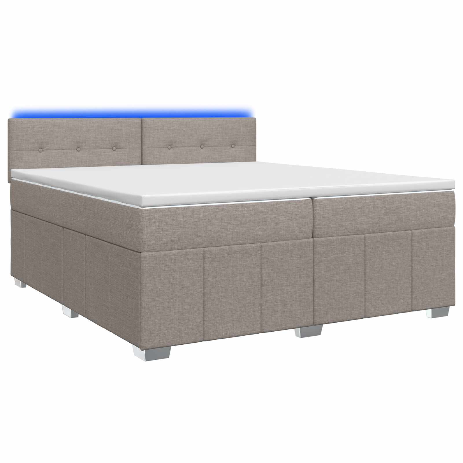 Κρεβάτι box spring με στρώμα Taupe 200 x 200 cm Ύφασμα - Pakobazaar