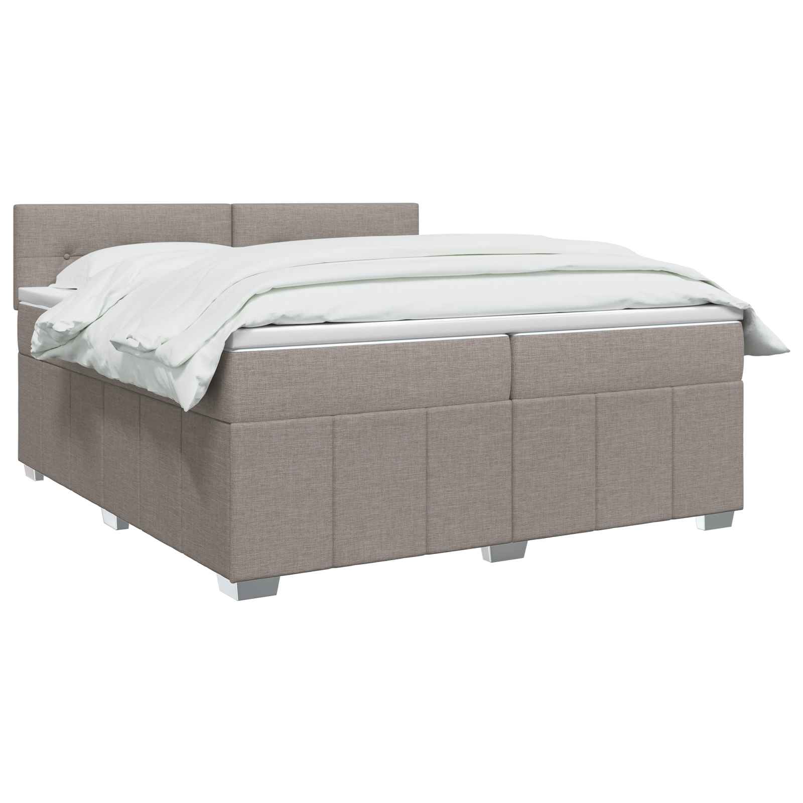 Κρεβάτι box spring με στρώμα Taupe 200 x 200 cm Ύφασμα - Pakobazaar