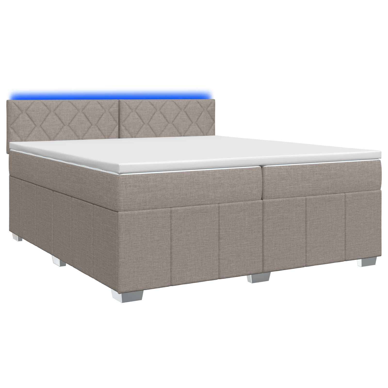 Κρεβάτι box spring με στρώμα Taupe 200 x 200 cm Ύφασμα - Pakobazaar