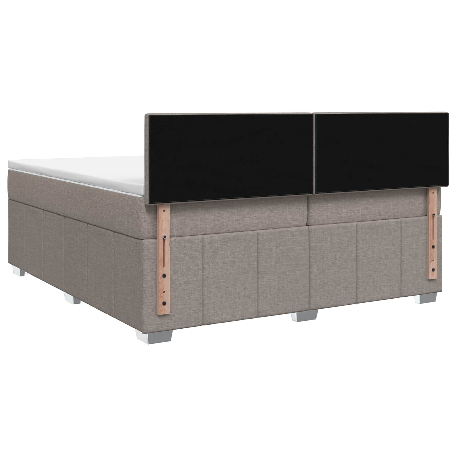 Κρεβάτι box spring με στρώμα Taupe 200 x 200 cm Ύφασμα - Pakobazaar