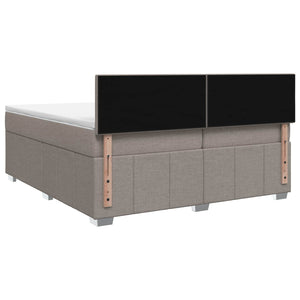 Κρεβάτι box spring με στρώμα Taupe 200 x 200 cm Ύφασμα - Pakobazaar