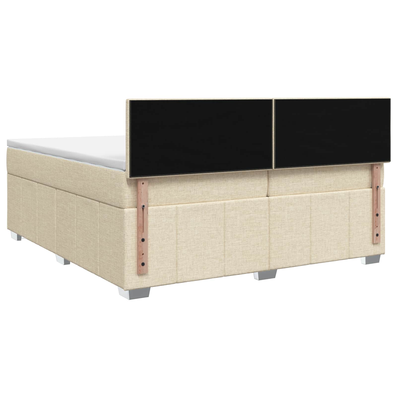 Κρεβάτι box spring με στρώμα Κρεμ 200 x 200 cm Ύφασμα - Pakobazaar