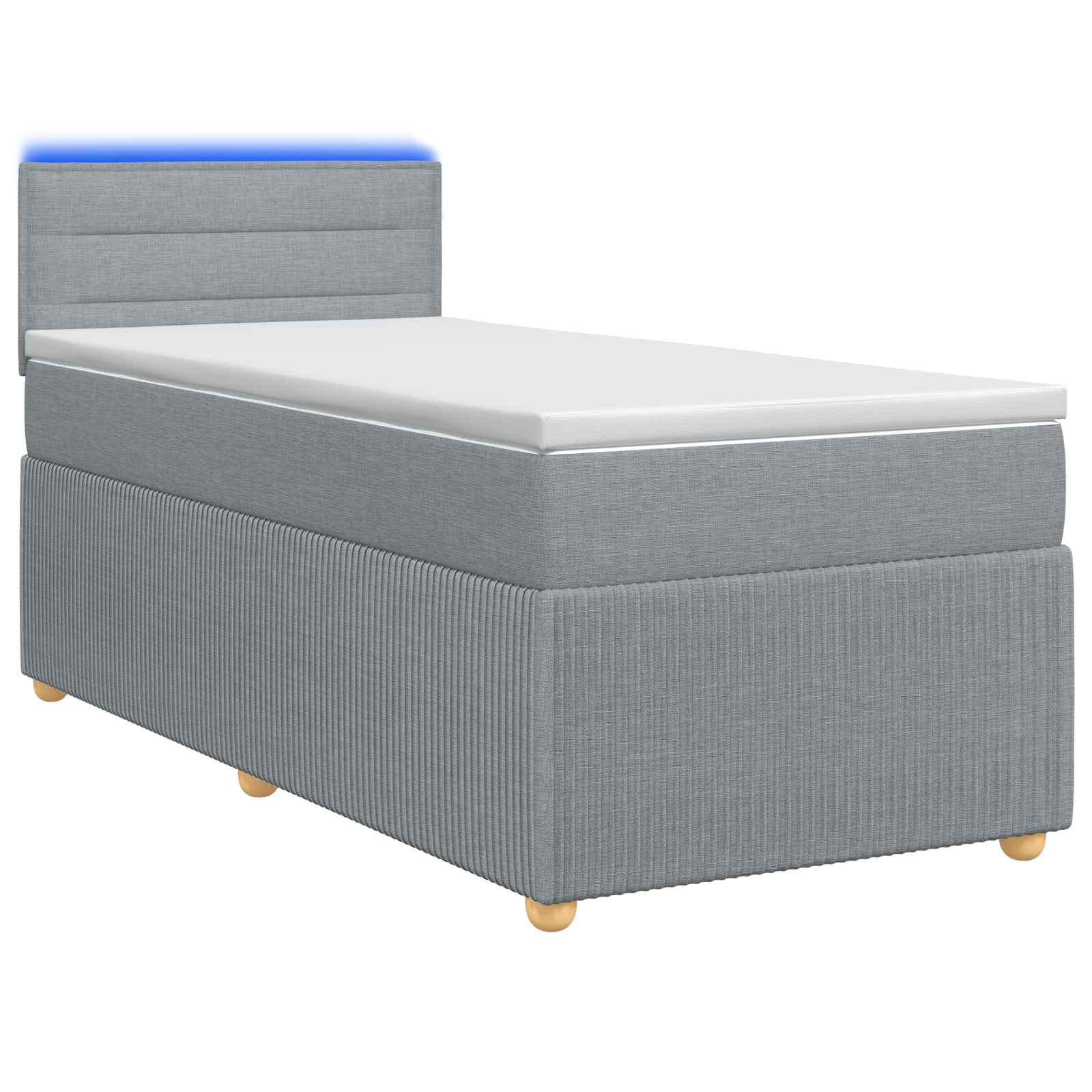 Κρεβάτι box spring με στρώμα Ανοιχτό γκρι 80 x 200 cm Ύφασμα - Pakobazaar
