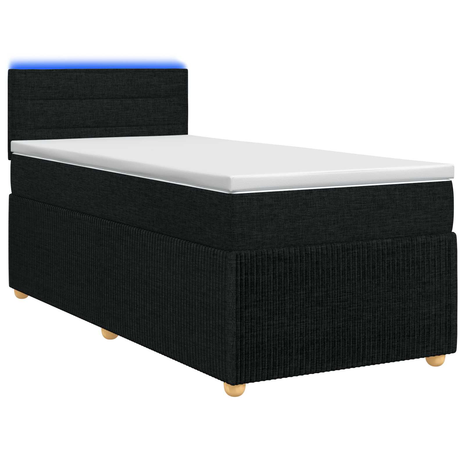 Κρεβάτι box spring με στρώμα Μαύρο 80 x 200 cm Ύφασμα - Pakobazaar