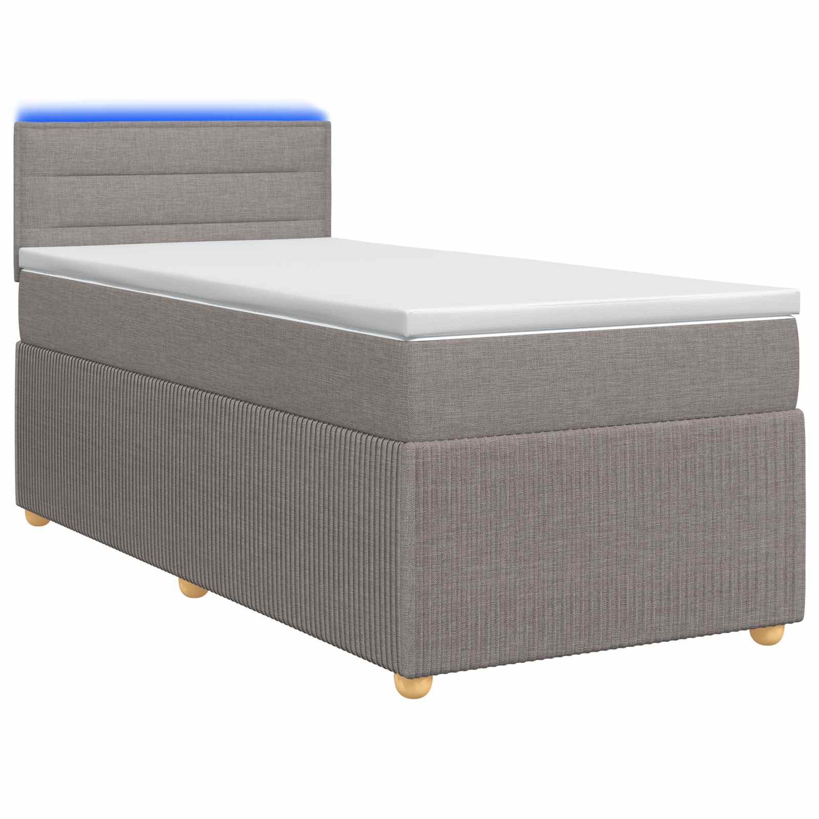 Κρεβάτι box spring με στρώμα Taupe 80 x 200 cm Ύφασμα