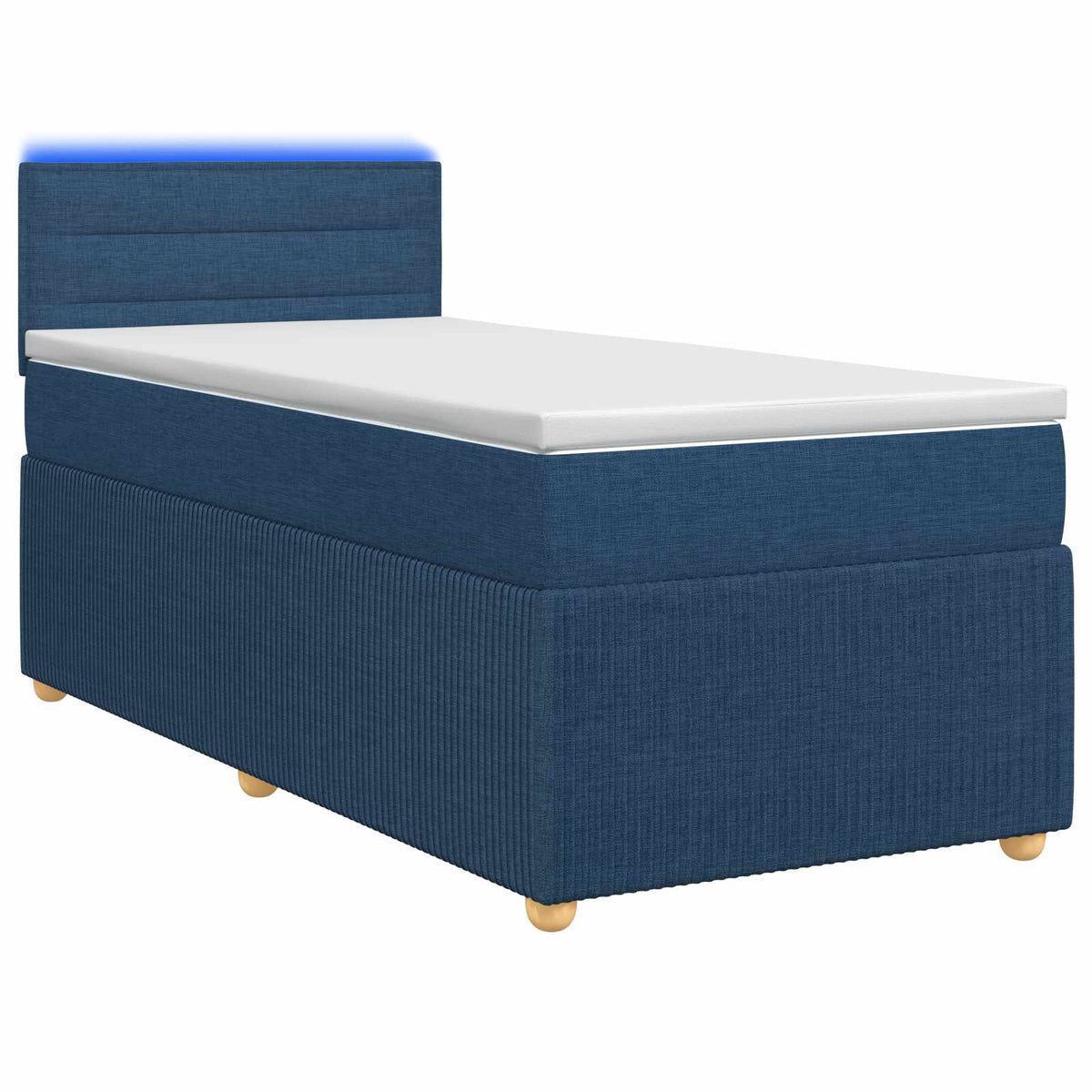 Κρεβάτι box spring με στρώμα Μπλε 80 x 200 cm Ύφασμα - Pakobazaar