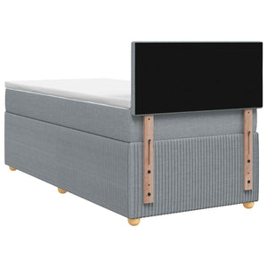 Κρεβάτι box spring με στρώμα Ανοιχτό γκρι 80 x 200 cm Ύφασμα - Pakobazaar