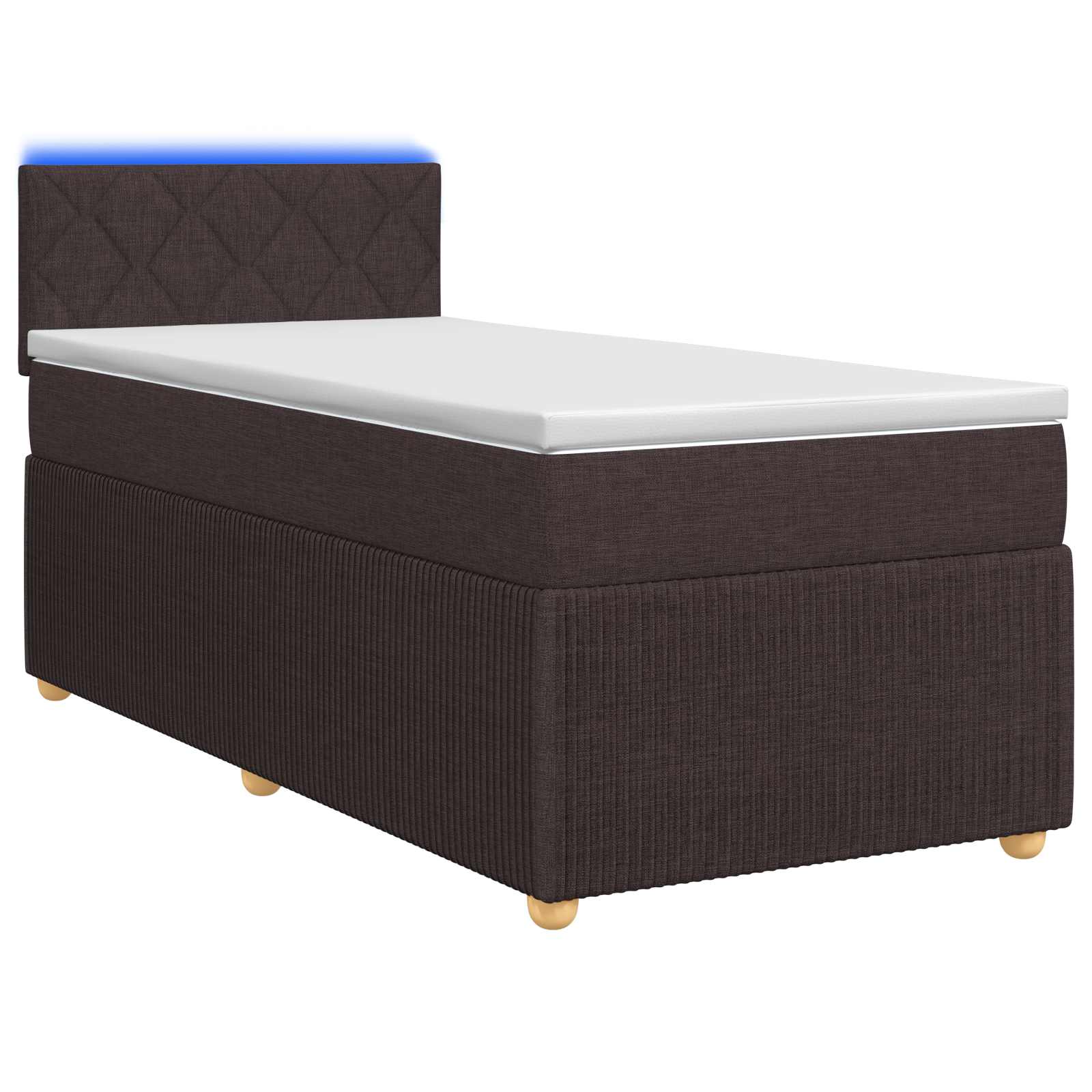 Κρεβάτι box spring με στρώμα Σκούρο Καφέ 80 x 200 cm Ύφασμα - Pakobazaar