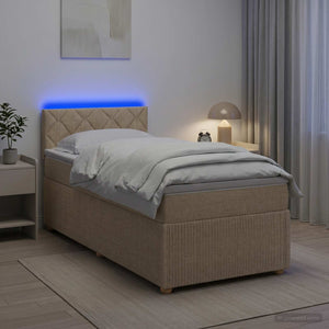 Κρεβάτι box spring με στρώμα Κρεμ 100 x 200 cm Ύφασμα