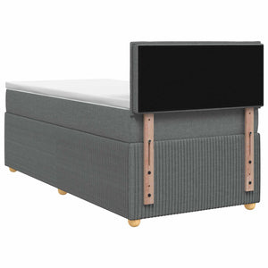 Κρεβάτι box spring με στρώμα Σκούρο Γκρι 90 x 190 cm Ύφασμα