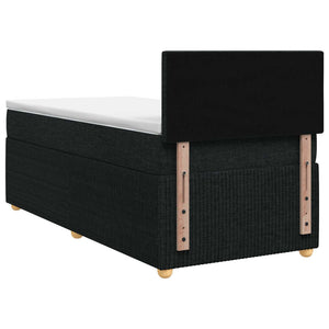 Κρεβάτι box spring με στρώμα Μαύρο 90 x 190 cm Ύφασμα